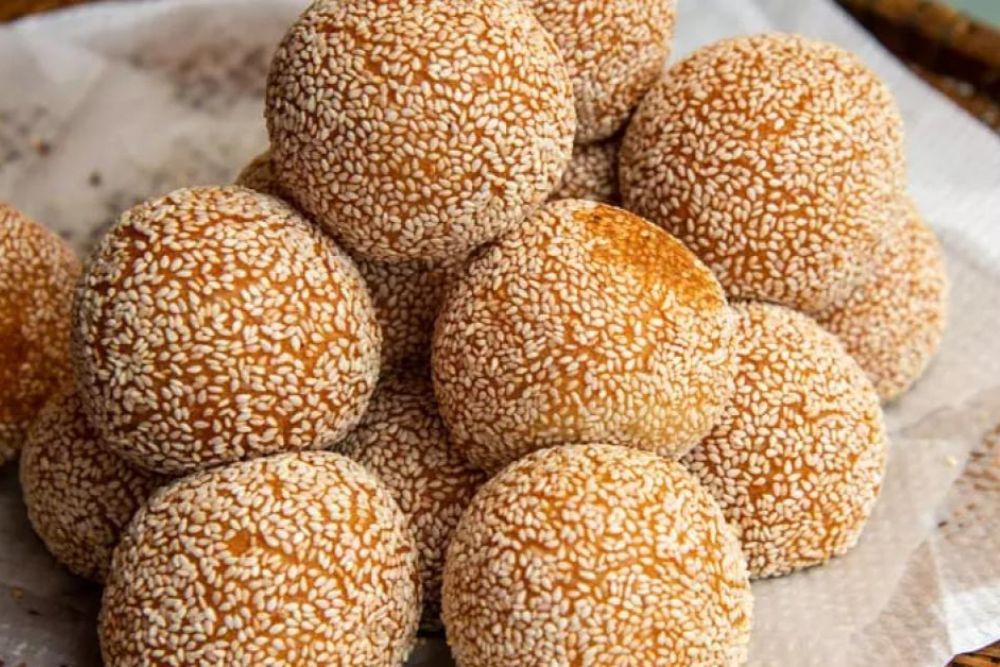 beignet frit/boules de sésame aux haricots mungo