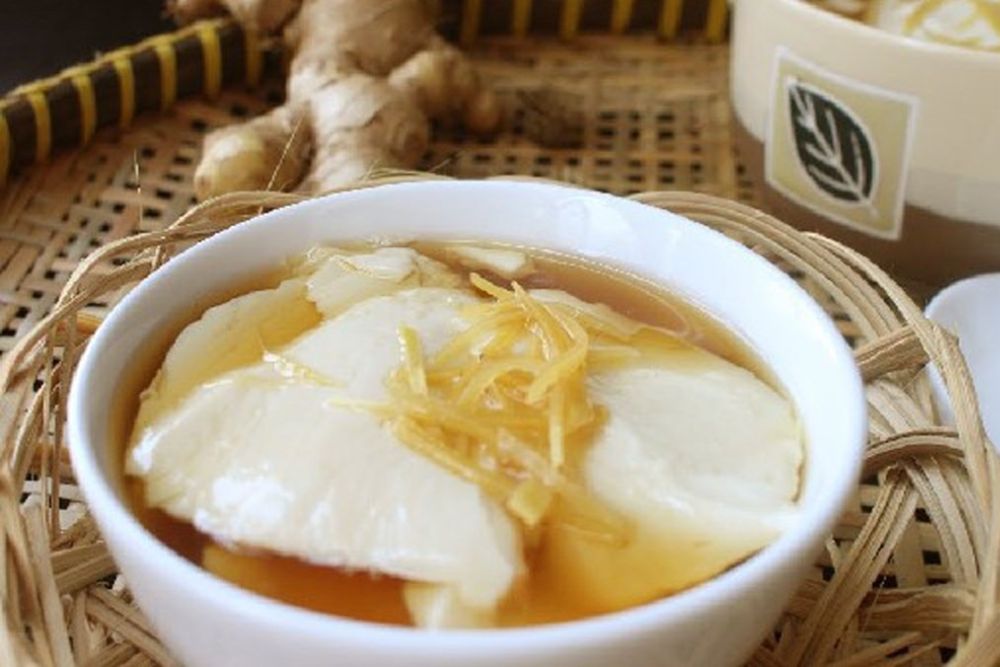 tofu soyeux au sirop sucré