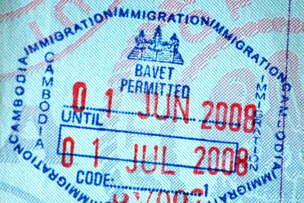 Timbre d'entrée à la frontière de Bavet