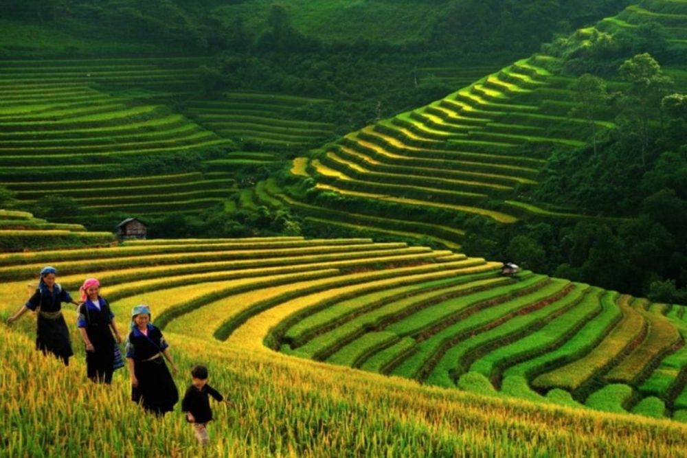 Vue panoramique du village de giang ta chai