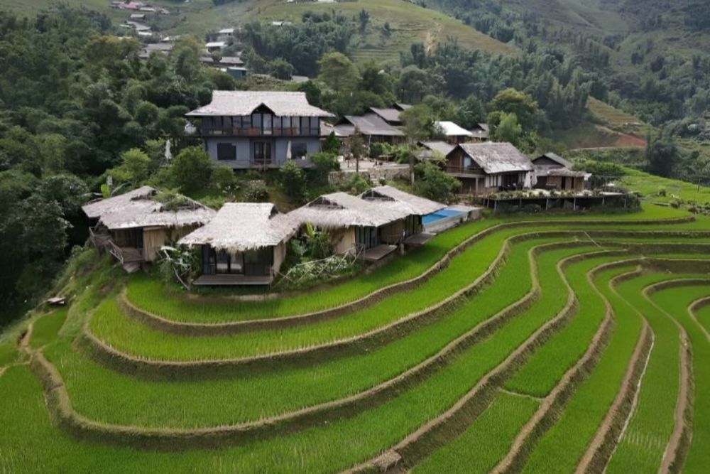 Vue panoramique de Ta Phin Homestay