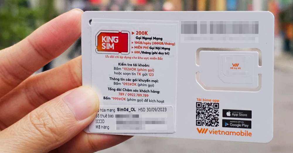 Carte SIM locale du Vietnam