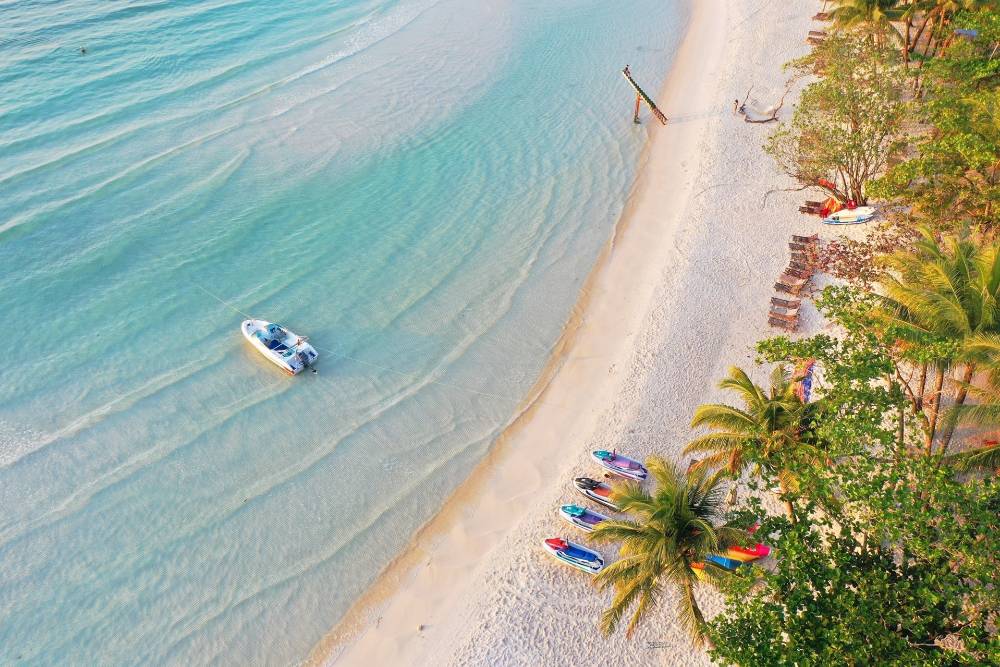 Une plage de Phu Quoc vue d'en haut